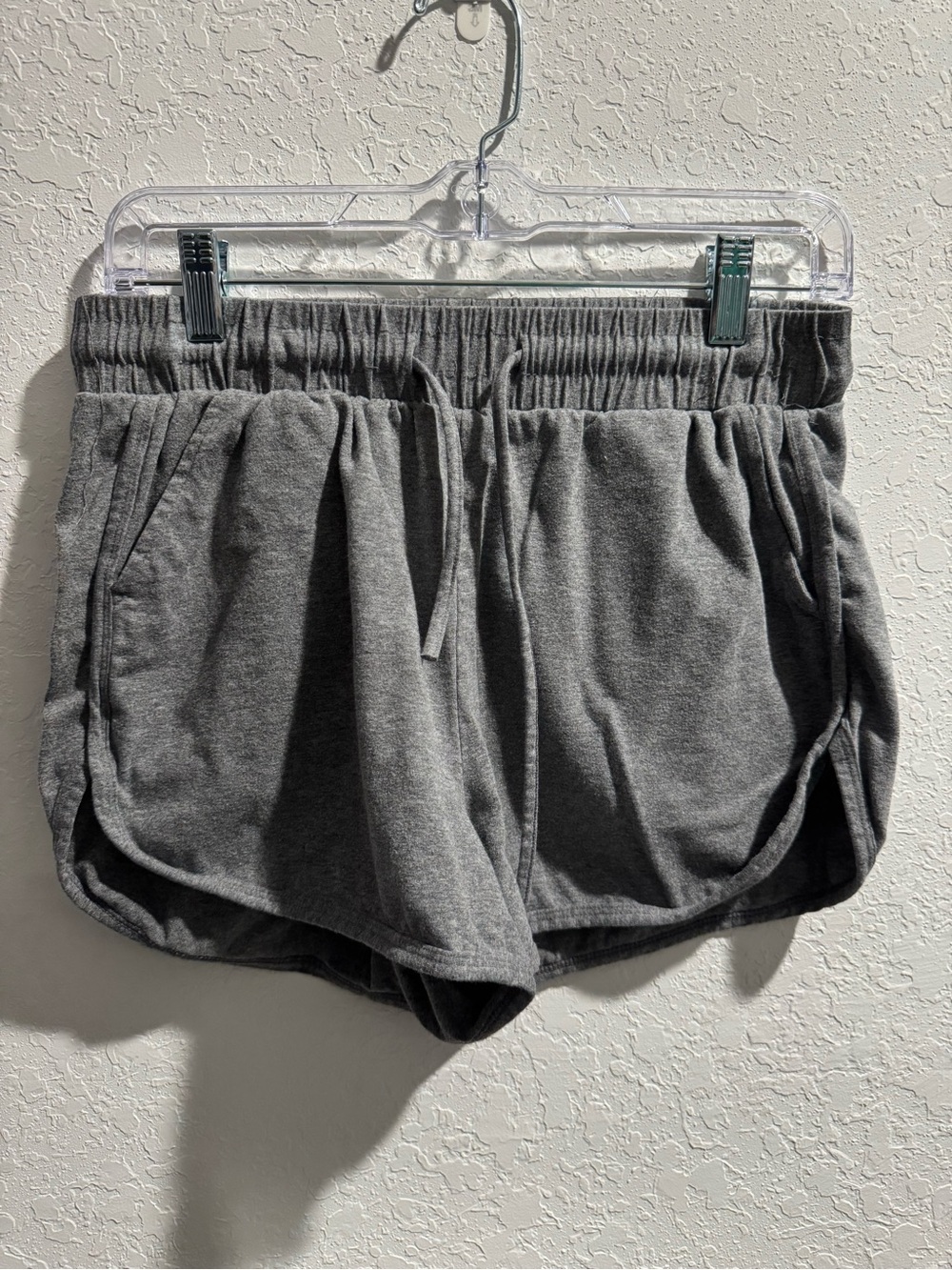 SHEIN Gray Elastic Waist Athletic Shorts with Drawstring